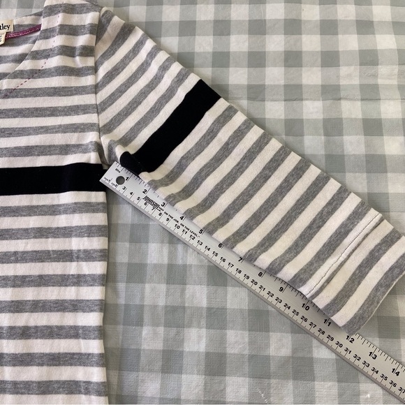 Hatley 100% cotton shift dress tunique striped grey white pink 3/4 sleeves - Picture 12 of 16